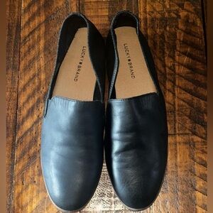 Lucky Brand Women’s Black Leather Cahill Penny Loafer Sz 10 (Unisex M/8.5)